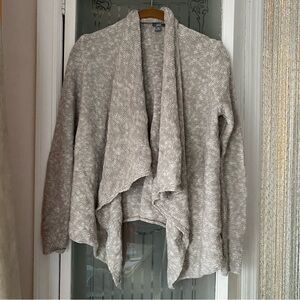 Aerie American Eagle XS Ruffled Open Cardigan Oatmeal Knit Sweater Beige Cream